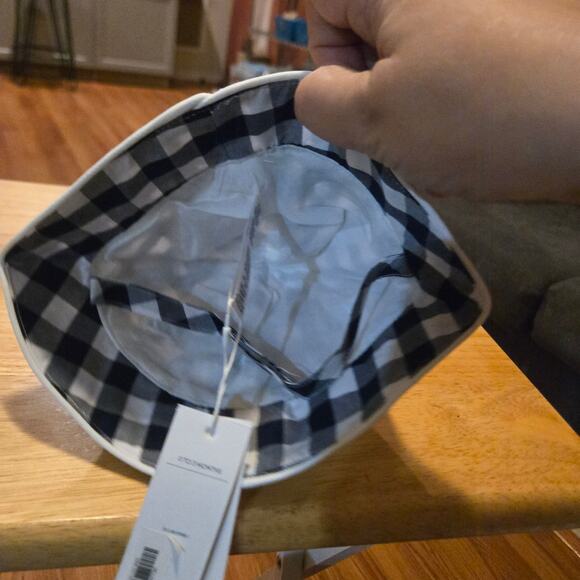 Janie and jack hat baby size 0 to 3 months black white gingham bucket hat - Picture 3 of 5